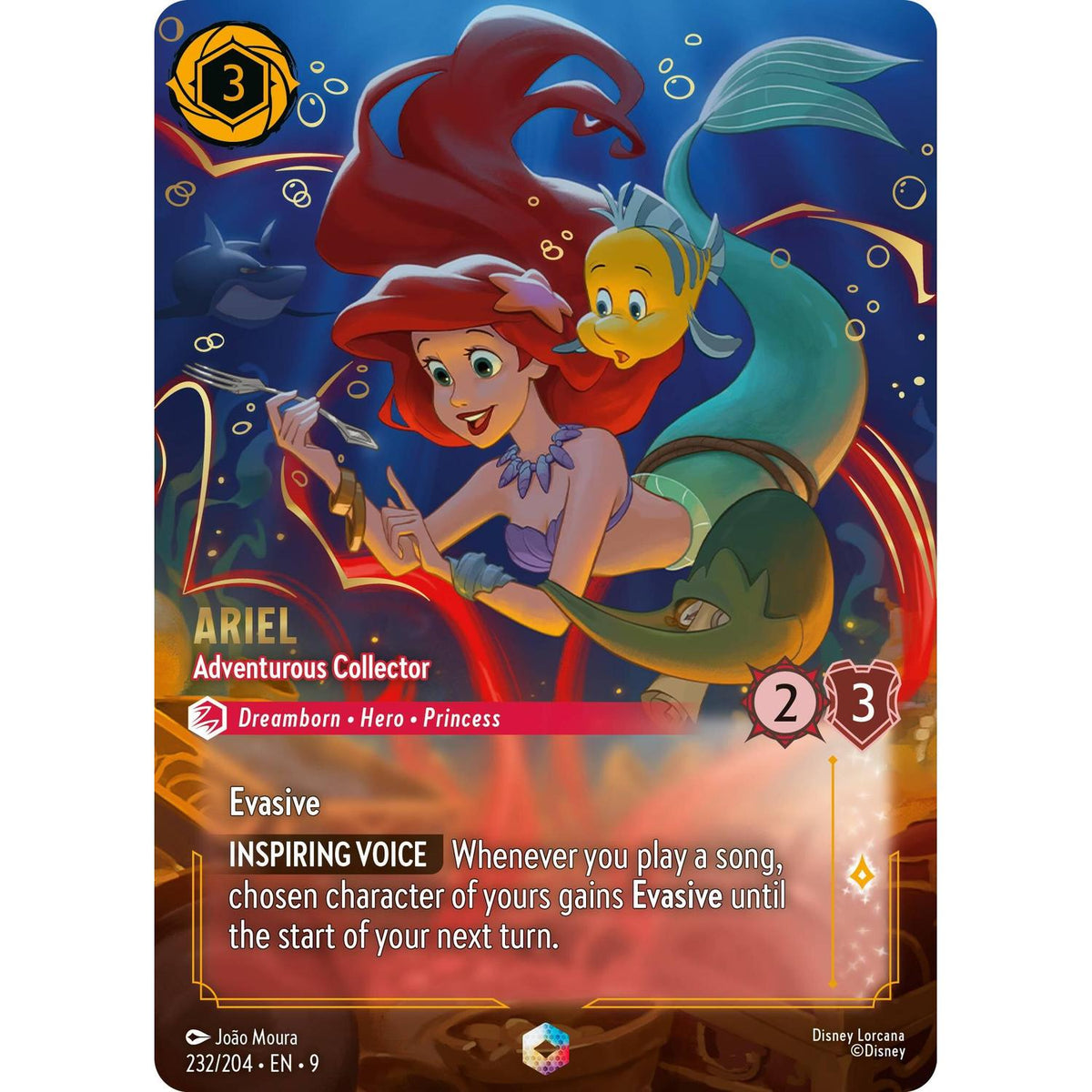 Disney Lorcana Ariel - Adventurous Collector (Enchanted) (232/204) [Fabled] Holofoil