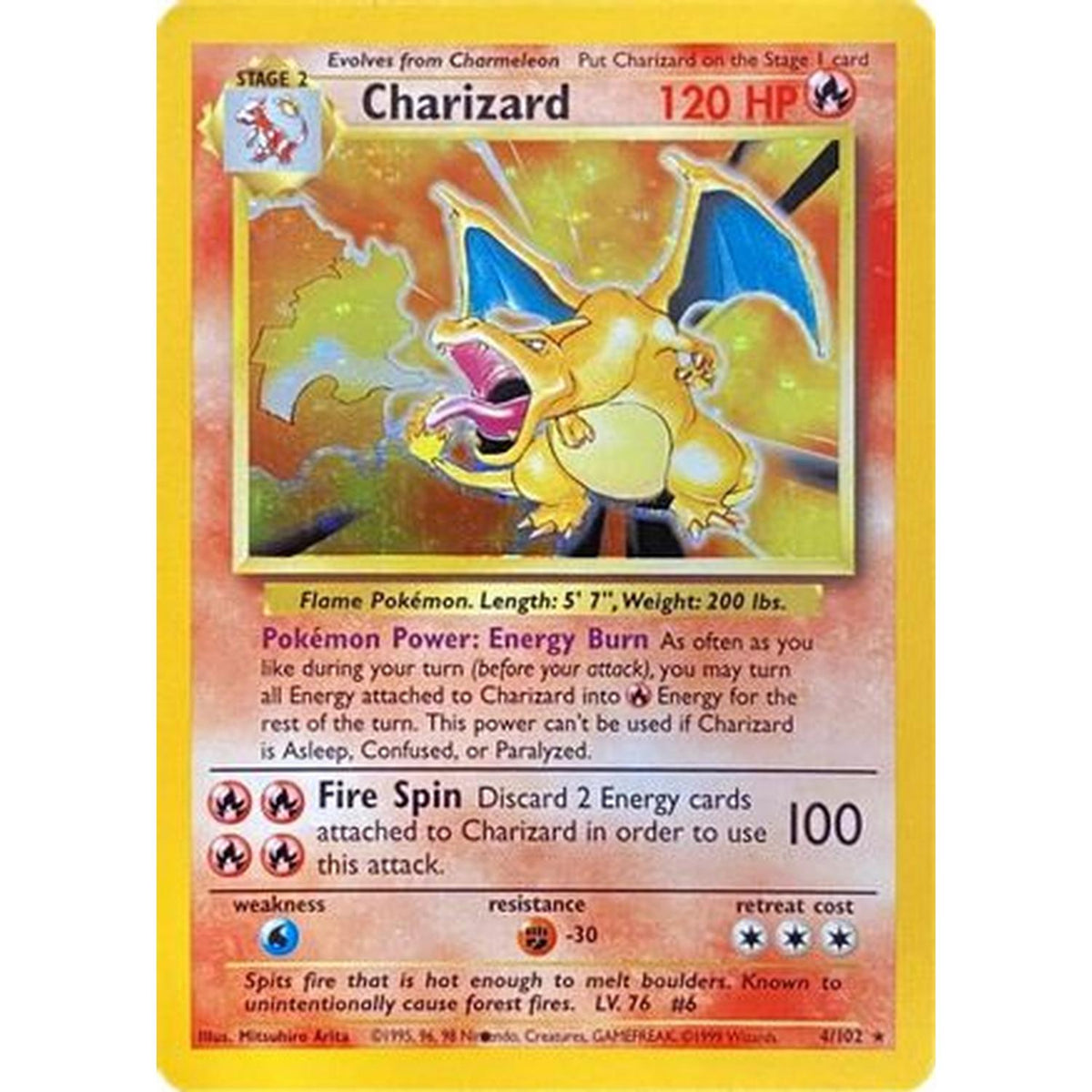 Pokémon Charizard (Black Dot Error) 004 [Base Set] - Holofoil