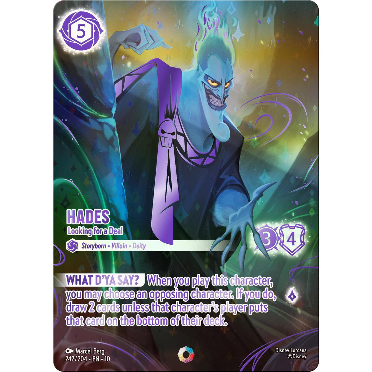 Disney Lorcana Hades - Looking For A Deal (Iconic) (242/204) [Whispers In The Well] Holofoil