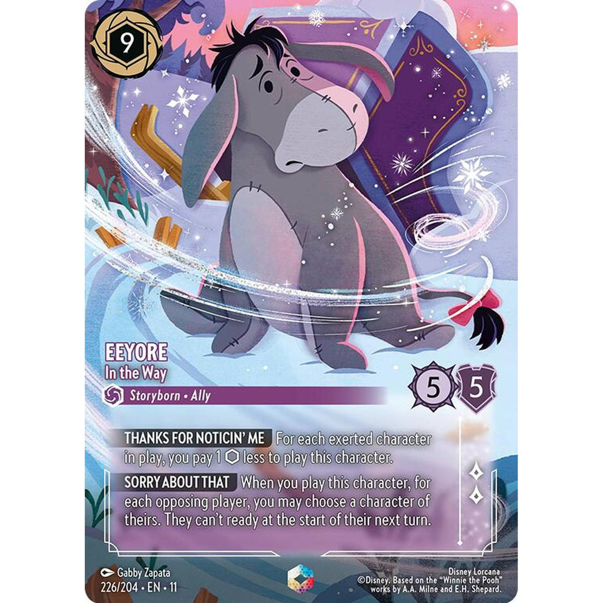 Disney Lorcana Eeyore - In The Way (Enchanted) (226/204) [Winterspell] Holofoil