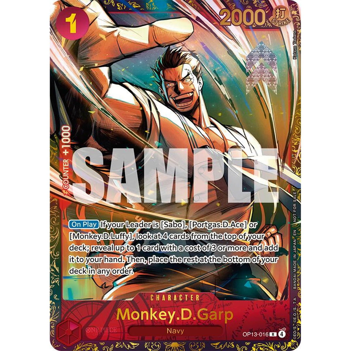 One Piece TCG Monkey.D.Garp (Treasure Cup March 2026) (Op13-016) [One Piece Promotion Cards] Foil