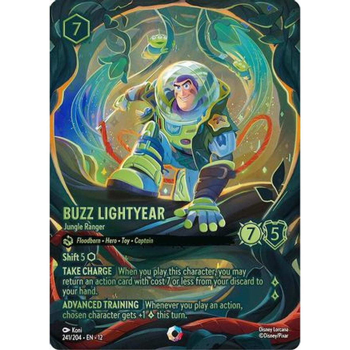 Disney Lorcana Buzz Lightyear - Jungle Ranger (Iconic) (241/204) [Wilds Unknown] Holofoil