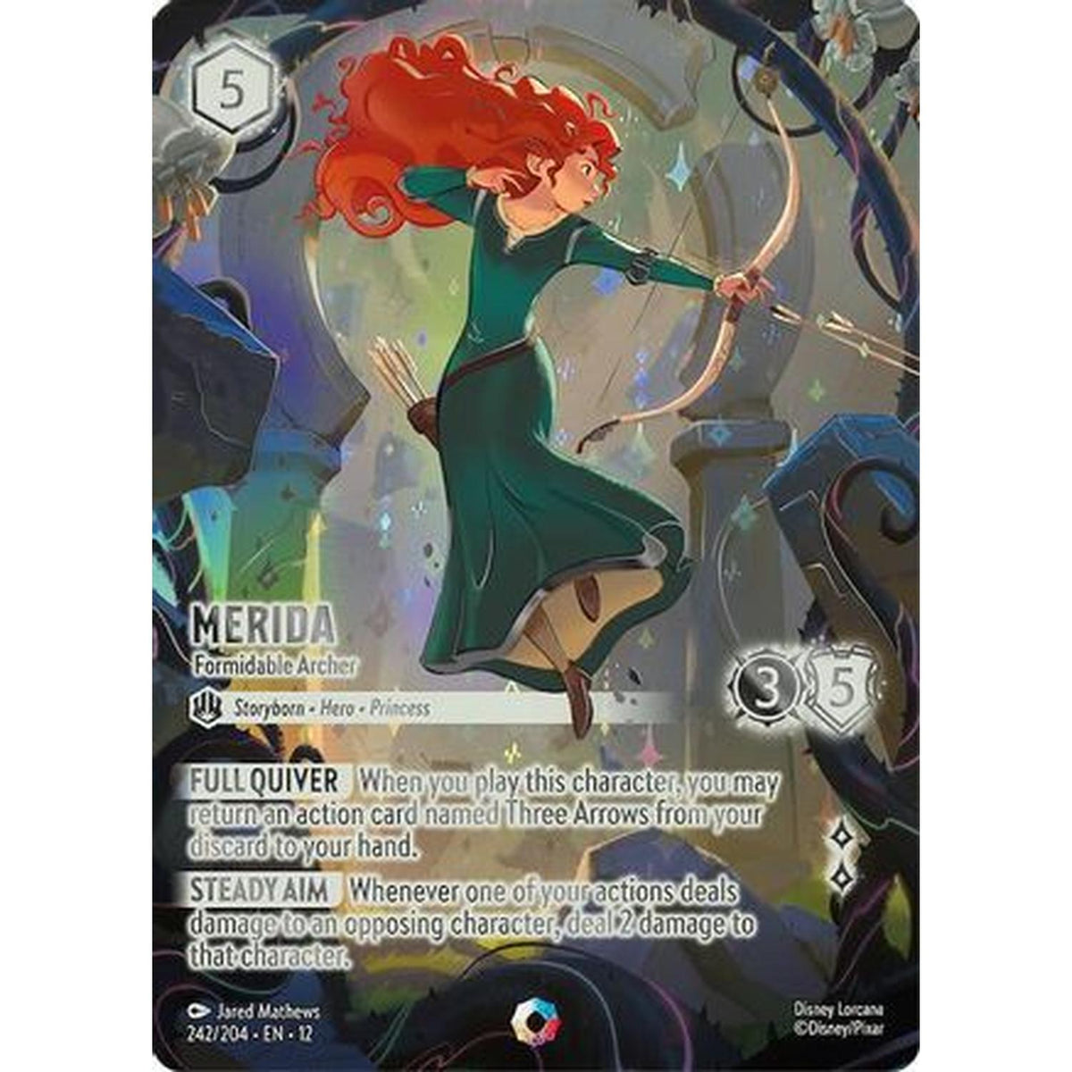 Disney Lorcana Merida - Formidable Archer (Iconic) (242/204) [Wilds Unknown] Holofoil