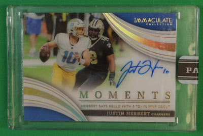 Pokémon Panini 2022 Panini Immaculate Ima-Jhe Justin Herbert Moments Chargers Auto