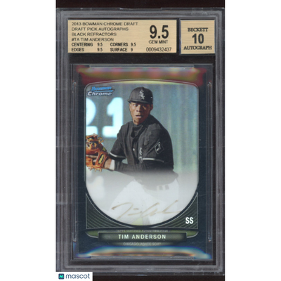 Baseball Bowman 2013 Bowman Chrome Draft Pick Auto Black Refractors Tim Anderson #Ta BGS 9.5