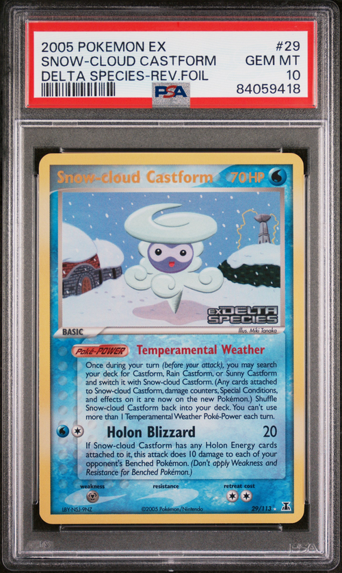 Pokémon PSA 10 Snow-Cloud Castform Delta Species-Rev.Foil