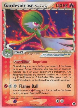 Pokémon Gardevoir EX (Delta Species) (93/101) - Dragon Frontiers Holofoil