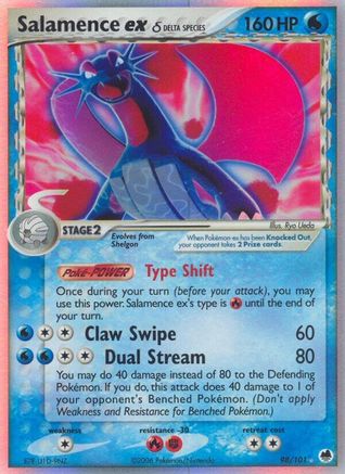 Pokémon Salamence EX (Delta Species) (98/101) - Dragon Frontiers Holofoil
