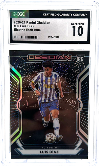 Soccer Panini 2020-21 Panini Obsidian - Luis Diaz 66 - Electric Etch Blue /30 - CGC 10