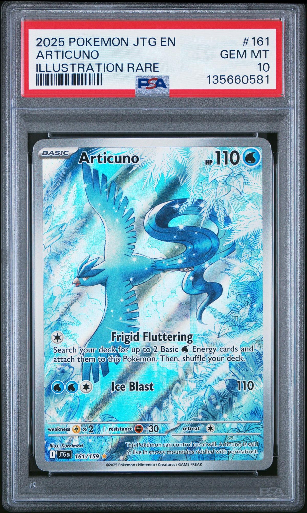 Pokémon 2025 Pokemon Scarlet And Violet Journey Together Illustration Rare Articuno #161 PSA 10
