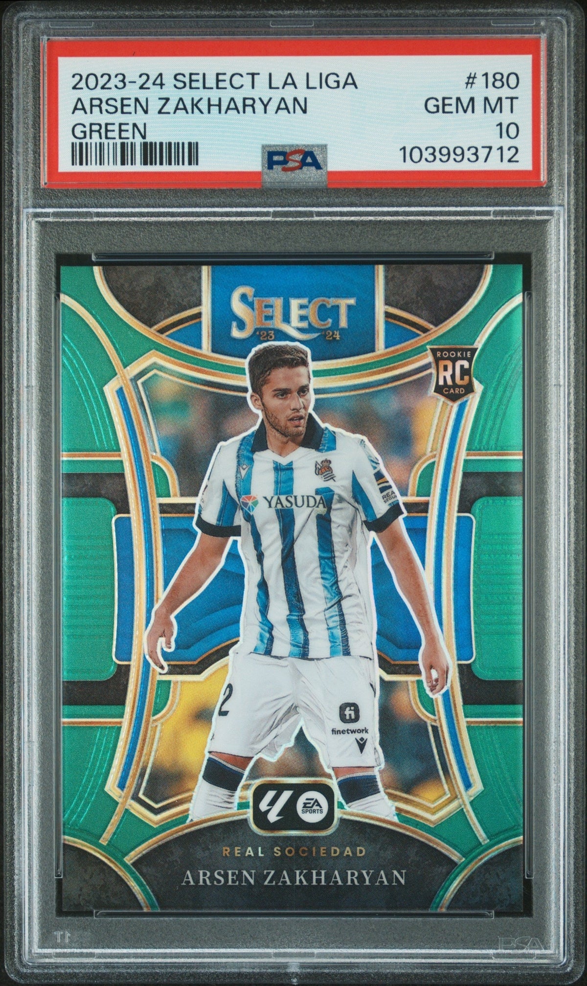 Soccer Panini 2023 Panini Select La Liga Green Arsen Zakharyan #180 /5 PSA 10