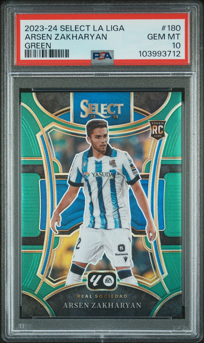 Soccer Panini 2023 Panini Select La Liga Green Arsen Zakharyan #180 /5 PSA 10