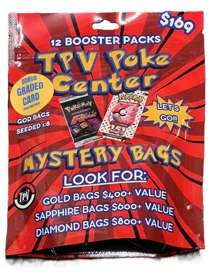 Pokémon Pokemon $169 Mystery Bag By Tpv Poke - Includes 12 Packs Plus 1 Graded Slab