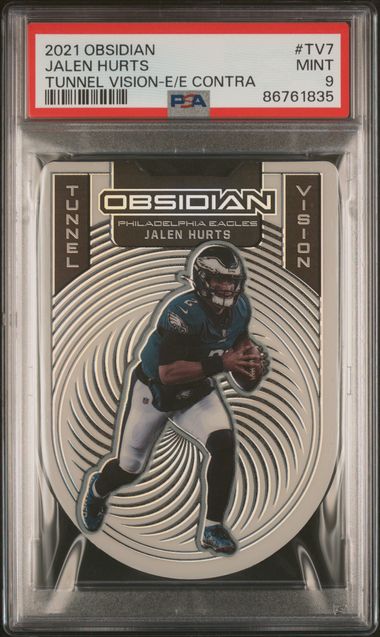 Sports Panini 2021 Panini Obsidian - Jalen Hurts Tv-7 - Tunnel Vision Contra - PSA 9