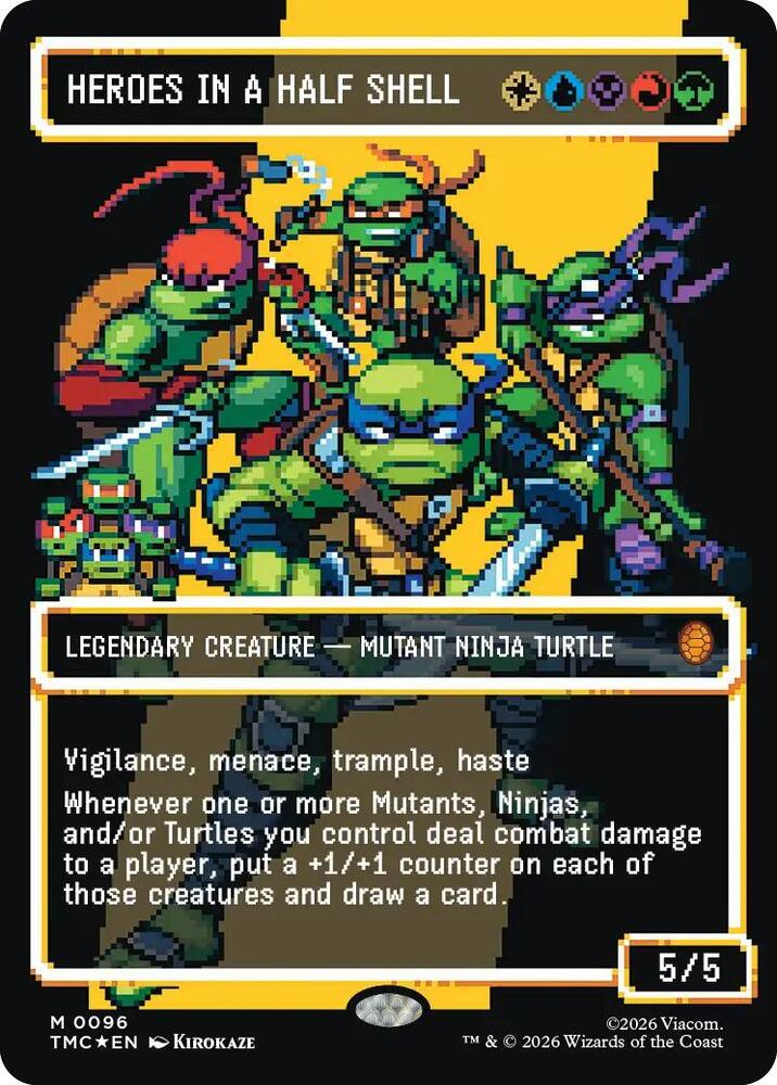 Magic The Gathering Heroes In A Half Shell (0096) (Borderless) (Surge Foil) - Commander: Teenage Mutant Ninja Turtles (Tmc)