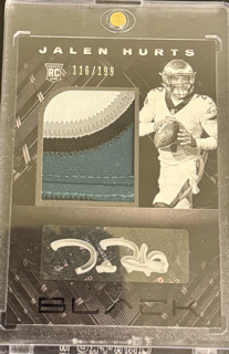 Sports Panini 2020 Panini Black Football - Jalen Hurts 207 - Rookie Patch Auto /199