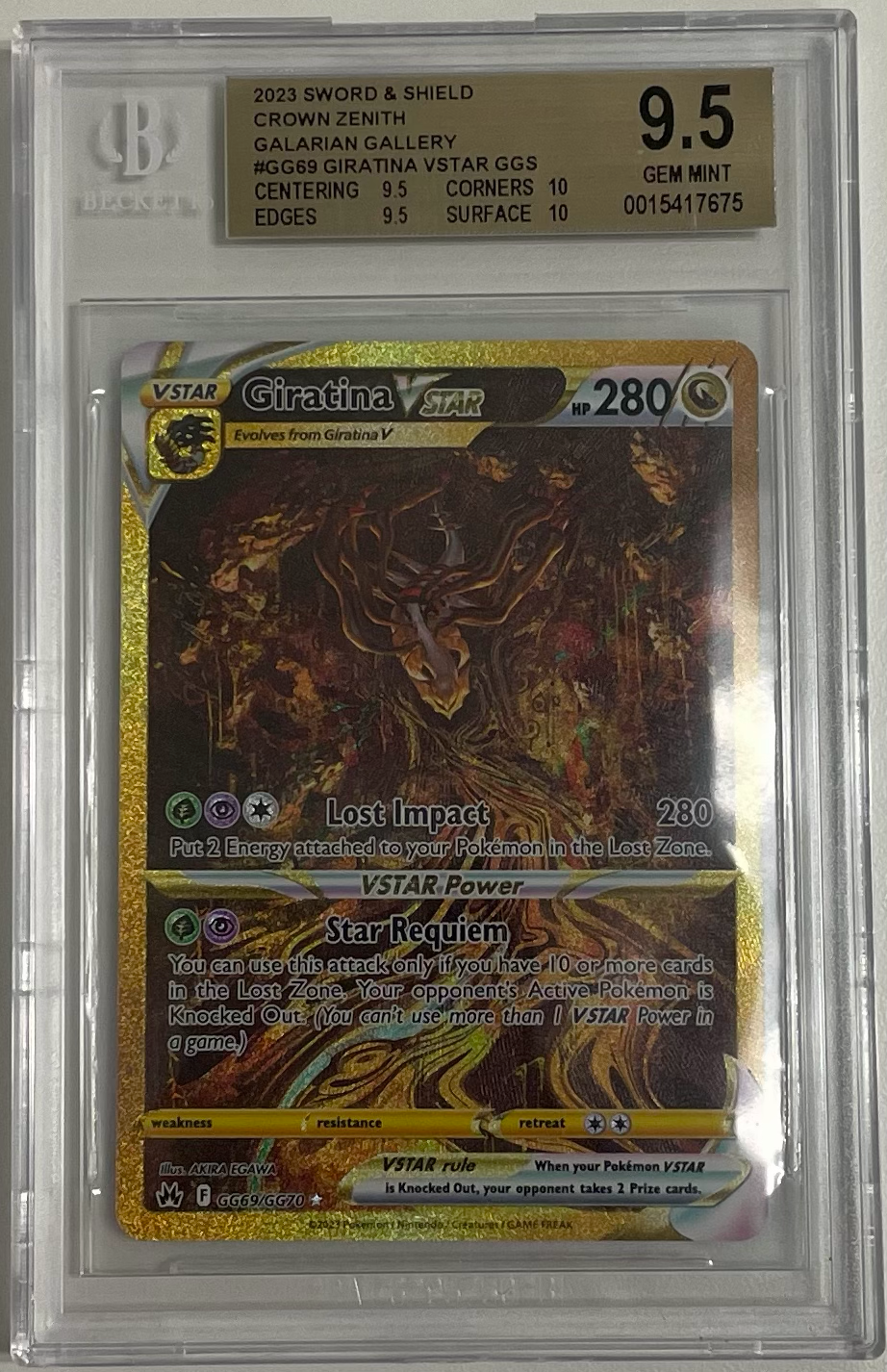 Pokémon Giratina VSTAR Gg69/Gg70 - Crown Zenith - 2023 Pokemon- BGS 9.5