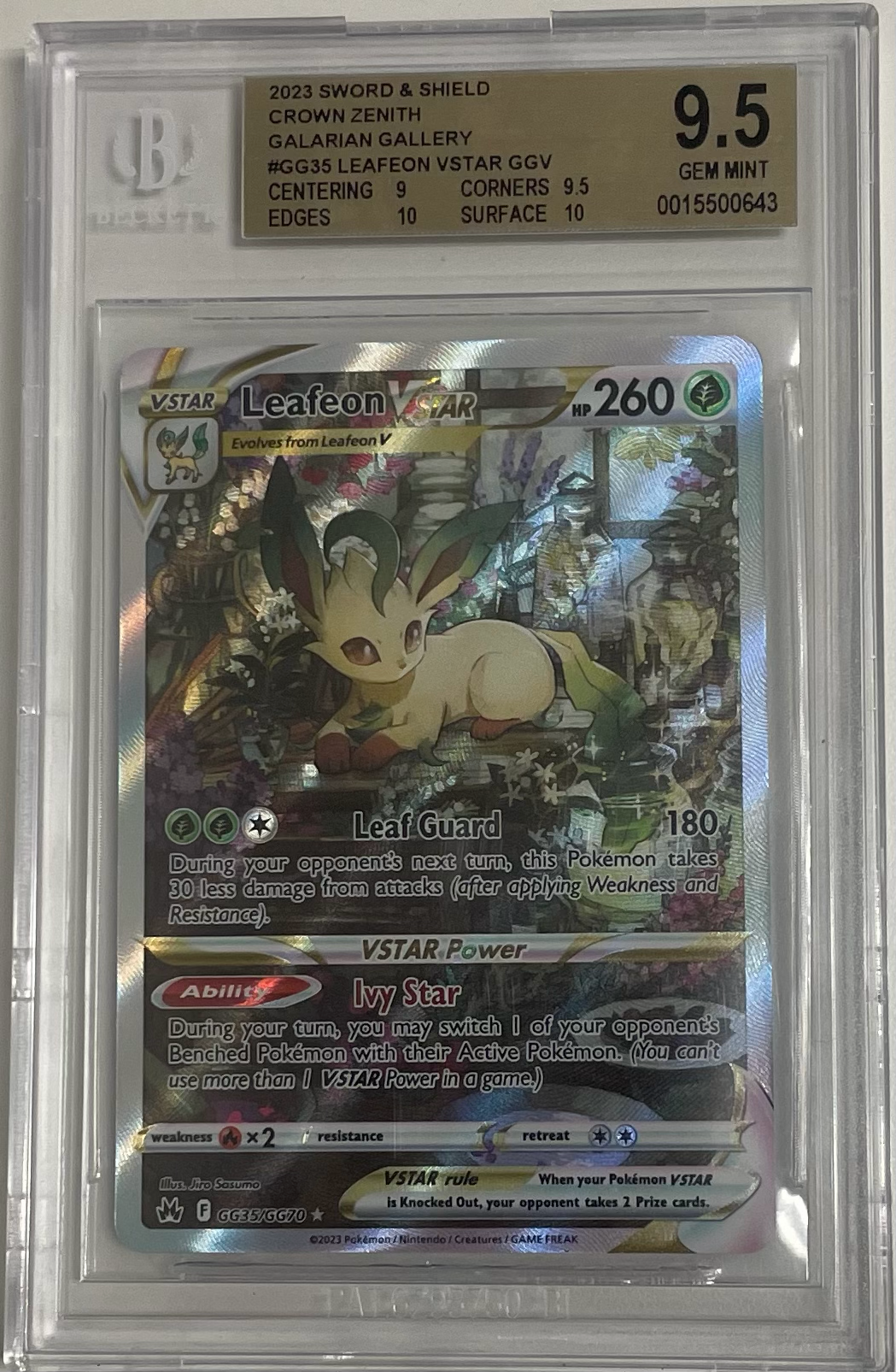 Pokémon Leafeon VSTAR Gg35/Gg70 - Sword & Shield: Crown Zenith - 2023 Pokemon - BGS 9.5