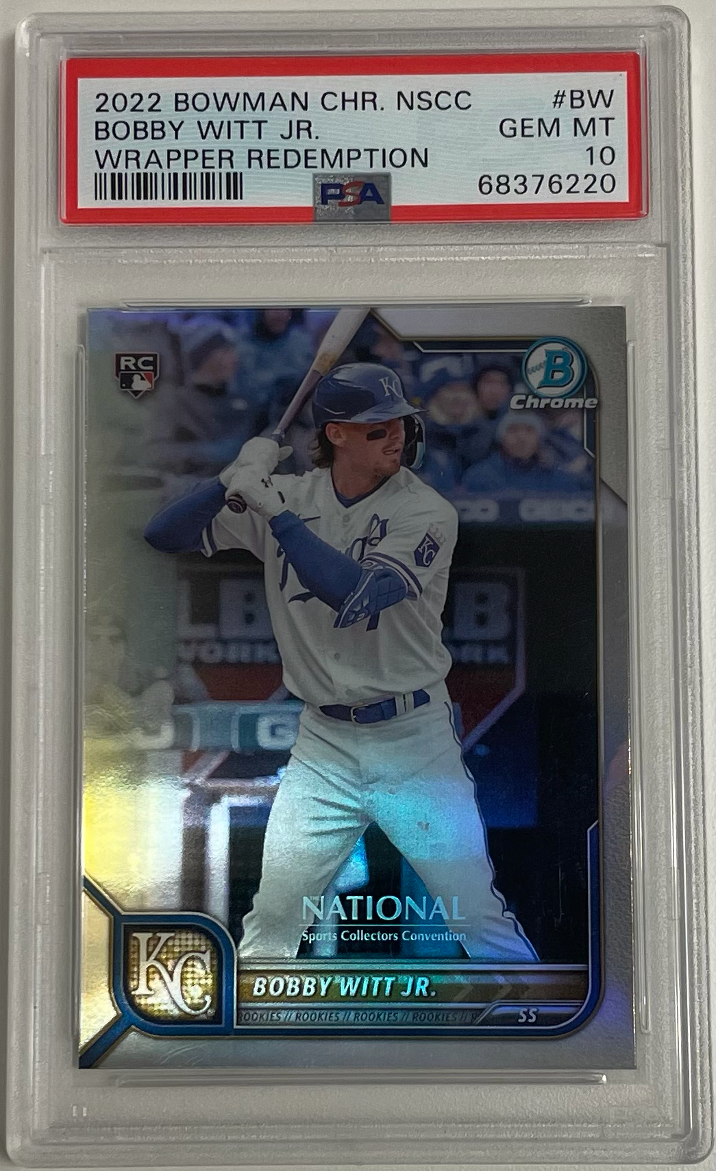 Baseball Bowman 2022 Bowman Chrome Baseball - Bobby Witt Jr Nsccbw - Wrapper Redemption - PSA 10