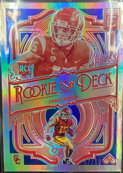 Sports Panini 2022 Panini Donruss Elite - Drake London - Blue Rookie On Deck Insert 7/10