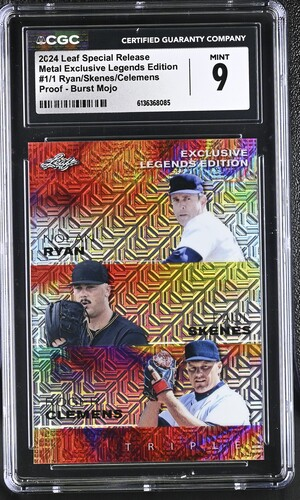 Baseball 2024 Leaf Special Release Metal Exclusive Legends Edition - Ryan/Skenes/Celemens 1/1 - CGC 9