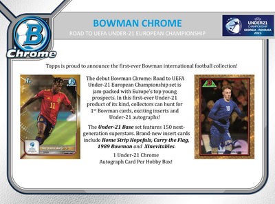 2022 Bowman Chrome Road To Uefa U21 European Championship Soccer Hobby 12 Box Case