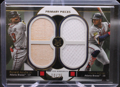 Baseball Topps 2024 Topps Museum Collection- Ronald Acuna Jr & Ozzie Albies Dpqr-Aal - Quad Relic /25