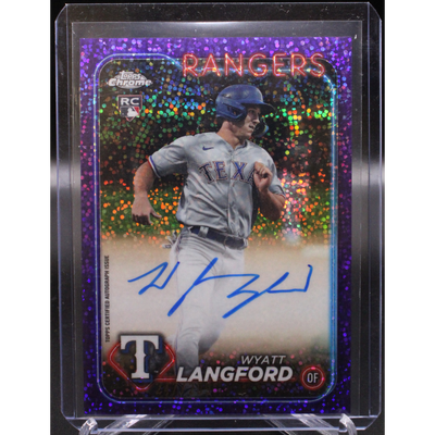 Baseball Topps 2024 Topps Chrome Baseball - Wyatt Langford Ra-Wl - Purple Speckle Refractor Auto /299