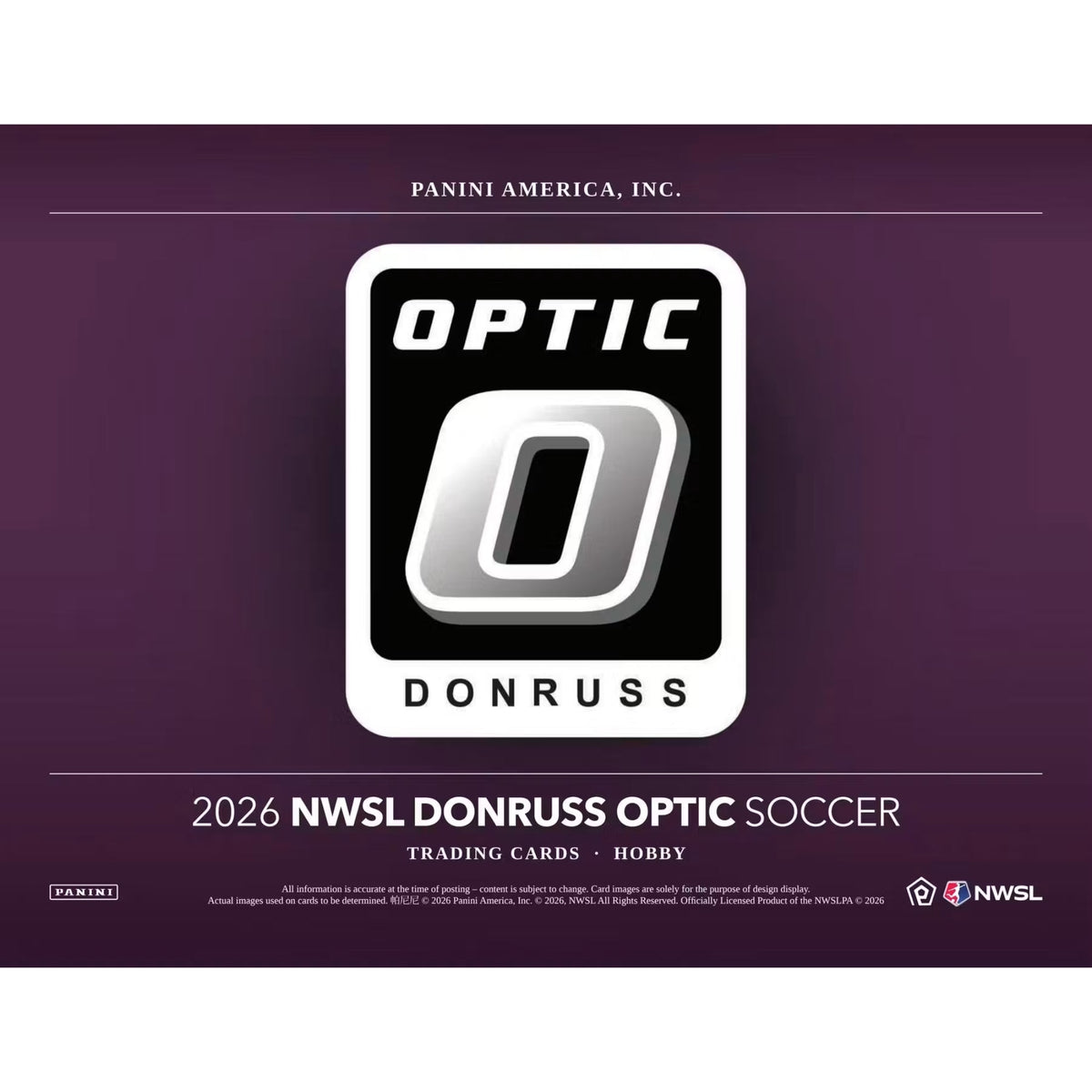 2026 Panini Donruss Optic Nwsl Women's Soccer League Hobby 12 Box Case