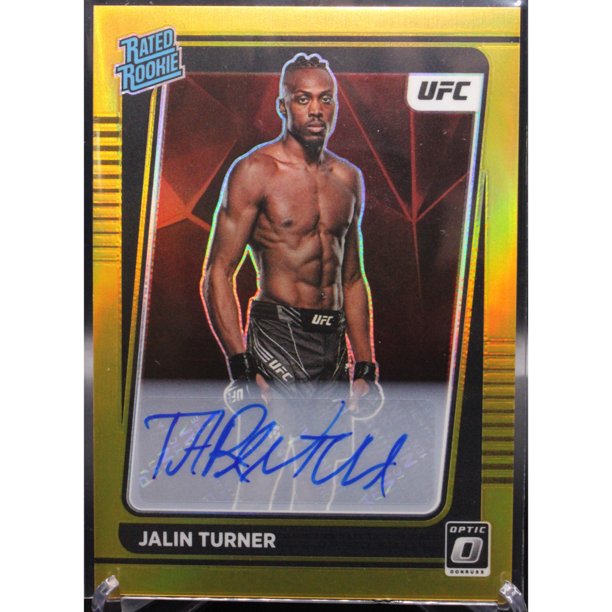 UFC MMA Panini 2022 Panini Donruss Optic UFC - Jalin Turner 114 - Rated Rookie Gold Auto /10