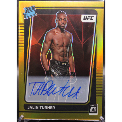 UFC MMA Panini 2022 Panini Donruss Optic UFC - Jalin Turner 114 - Rated Rookie Gold Auto /10