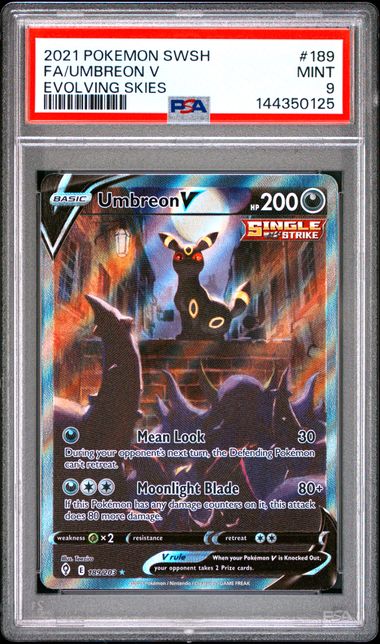 Pokémon PSA 9 Fa/Umbreon V Evolving Skies