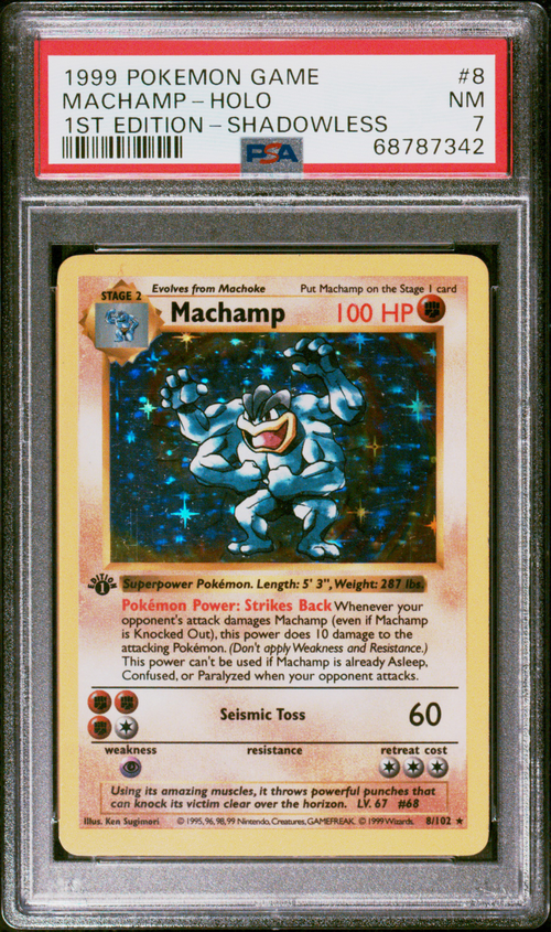 Pokémon PSA 7 Machamp-Holo 1st Edition-Shadowless