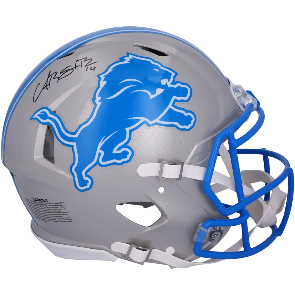 Football Amon-Ra St. Brown Autographed Detroit Lions Full-Size Authentic On-Field Speed Helmet (Fanatics Coa)