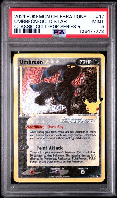Pokémon Umbreon-Gold Star 17/17 - Celebrations - 2021 Pokemon - PSA 9