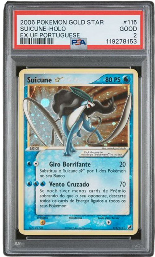 Pokémon PSA 2 Suicune-Holo EX Uf Portuguese
