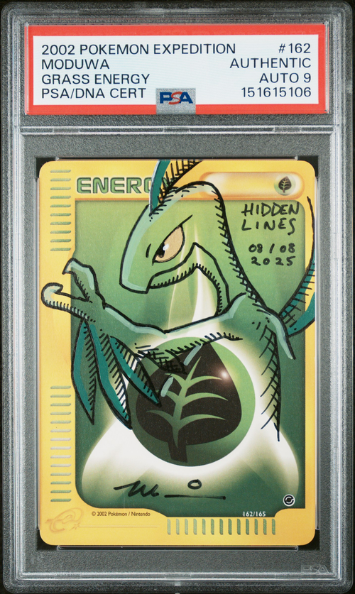 Pokémon PSA Auto Mint Moduwa Grass Energy Grass Energy