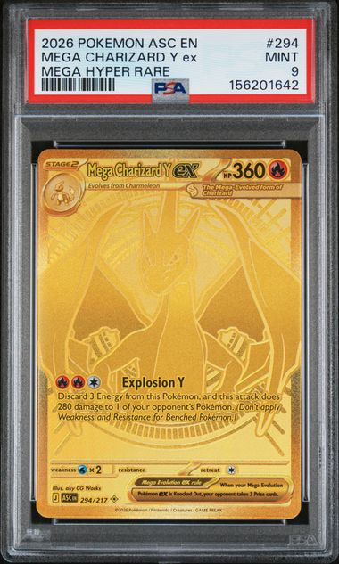 Pokémon Mega Charizard Y EX #294- Ascended Heroes - 2026 Pokemon - PSA 9