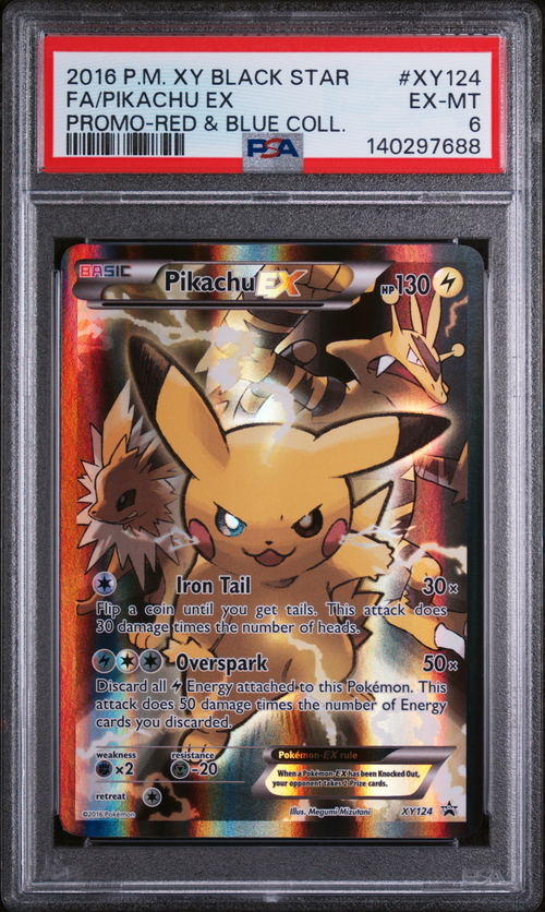 Pokémon PSA 6 Fa/Pikachu EX Promo-Red & Blue Coll.
