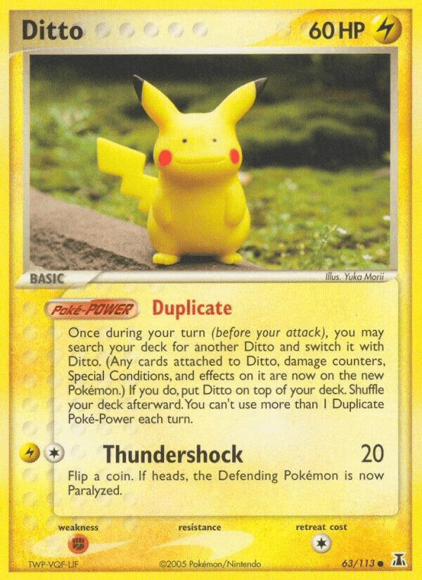 Pokémon Ditto - 63/113 (Pikachu) - EX Delta Species (Ds)