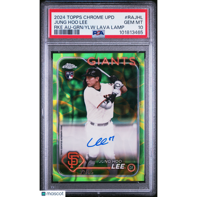 Baseball Topps 2024 Topps Chrome Update Chrome Rc Auto Jung Hoo Lee Grn Ylw Lava Lamp PSA 10