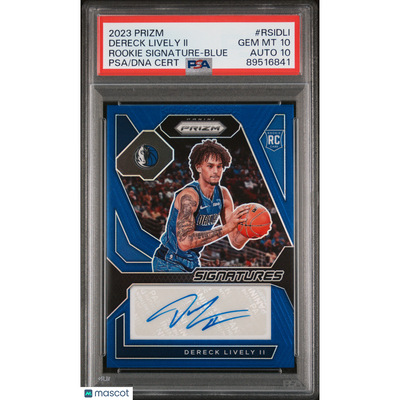 Basketball Panini 2023 Panini Prizm Rookie Signatures Dereck Lively Ii #Rsidli Blue PSA 10