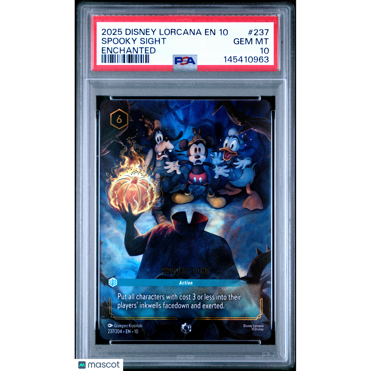 Pokémon 2025 Disney Lorcana En 10-Whispers In The Well Spooky Sight #237 Ench. PSA 10