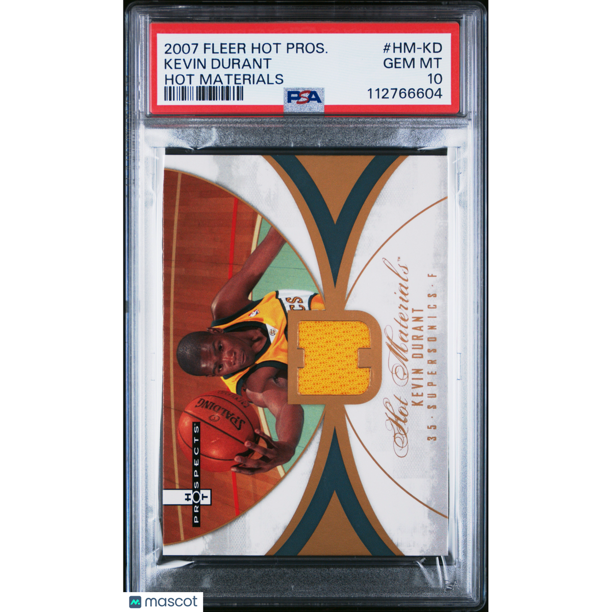 Basketball 2007 Fleer Hot Prospects Hot Materials Kevin Durant #Hm-Kd PSA 10