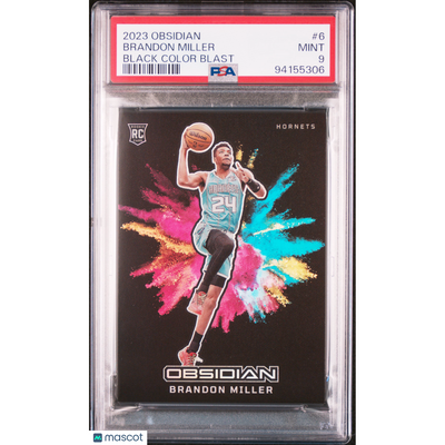 Basketball Panini 2023 Panini Obsidian Black Color Blast Brandon Miller #6 PSA 9