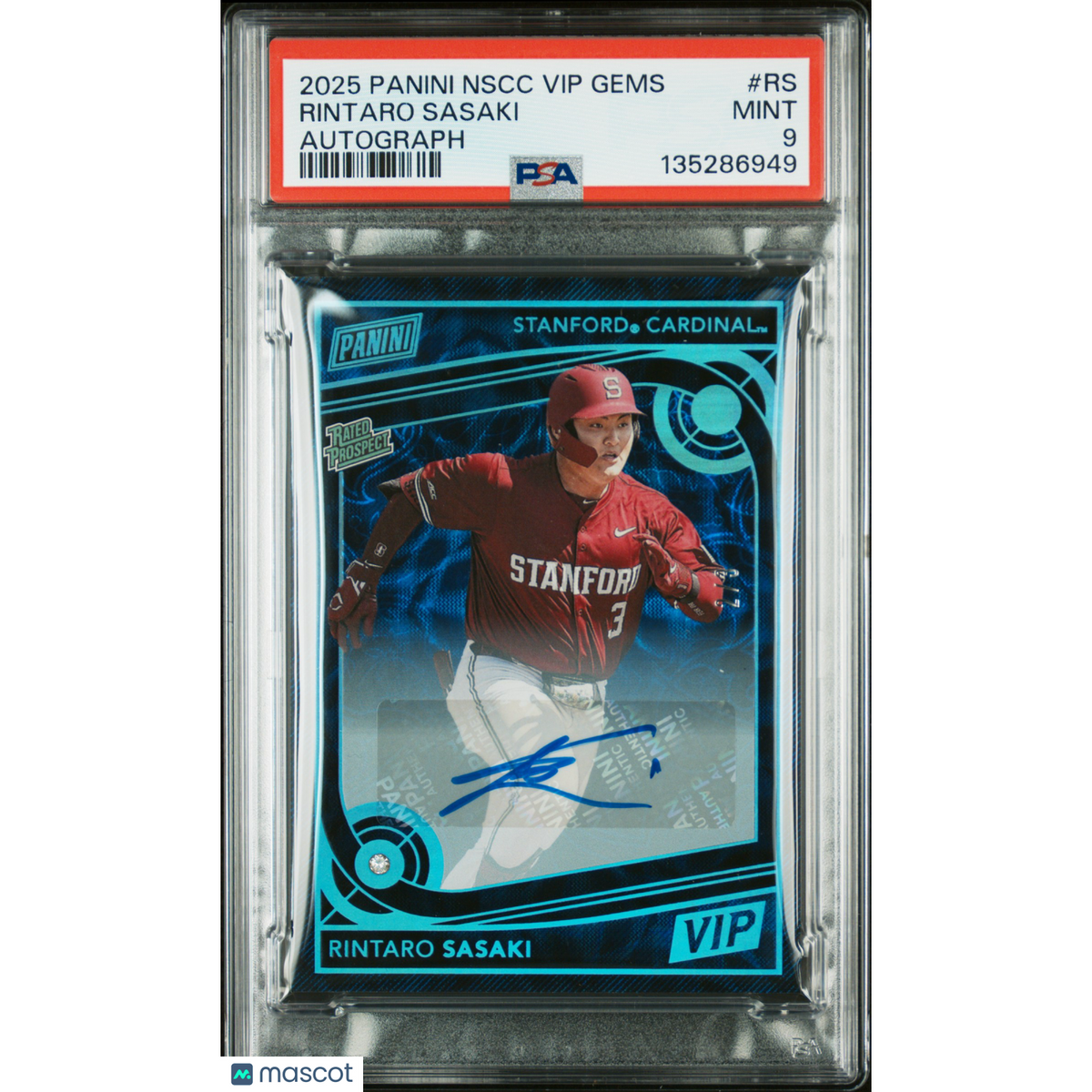 Baseball Panini 2025 Panini National Sports Collectors Convention Vip Gems Rintaro Sasaki #Rs Autograph PSA 9