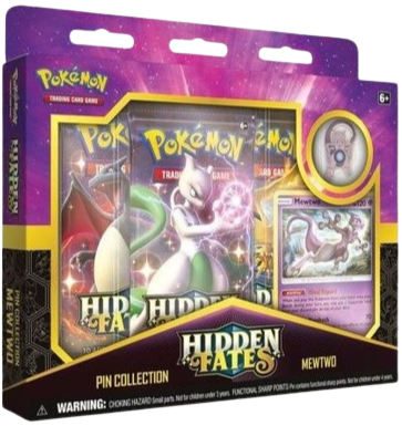 Pokémon Hidden Fates Mewtwo Pin Collection Box