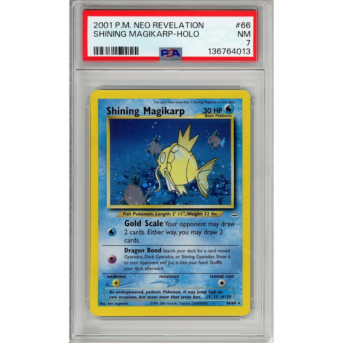 Pokémon Pokemon Graded: Shining Magikarp 66/64 Neo Revelation (2001) Holo PSA 7
