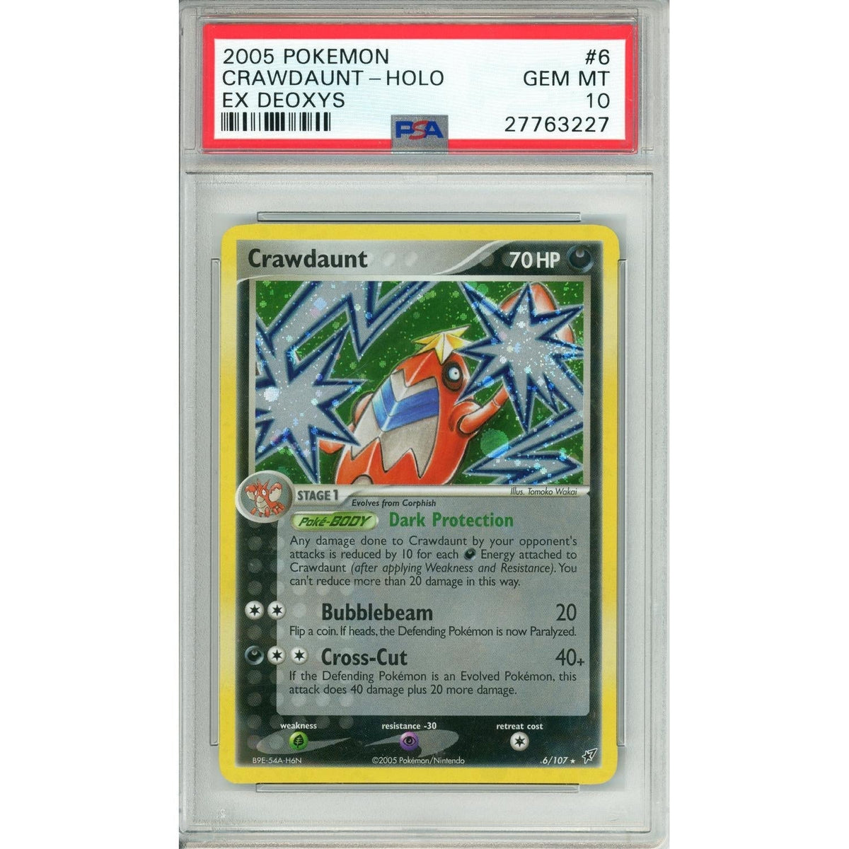 Pokémon Pokemon Graded: Crawdaunt 6/107 EX Deoxys (2005) Holo PSA 10