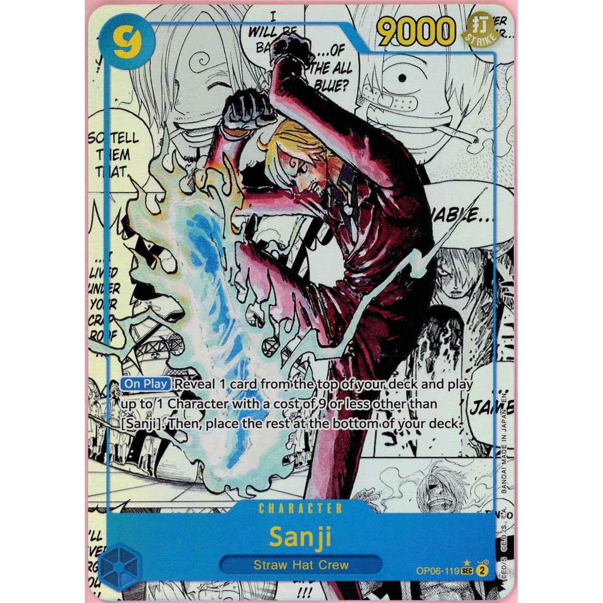 One Piece TCG One Piece Single: Sanji Op06-119 Wings Of The Captain Manga Alternate Art NM